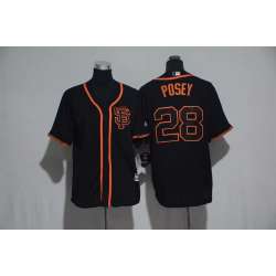 San Francisco Giants #28 Buster Posey Black Alternate New Cool Base Stitched Jersey