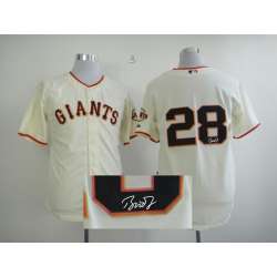 San Francisco Giants #28 Posey Cream Signature Edition Jerseys