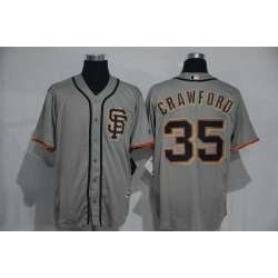 San Francisco Giants #35 Brandon Crawford Gray New Cool Base Stitched Baseball Jersey