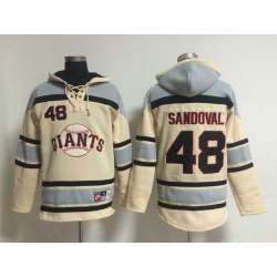 San Francisco Giants #48 Pablo Sandoval Cream Hoodie