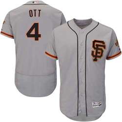San Francisco Giants #4 Mel Ott Gray Road 2 Flexbase Stitched Jersey DingZhi