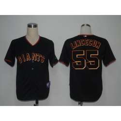San Francisco Giants #55 Lincecum Black Cool Base Jerseys