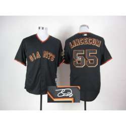 San Francisco Giants #55 Lincecum Black Cool Base Signature Edition Jerseys