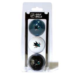 San Jose Sharks 3 Pack of Golf Balls