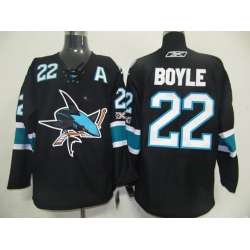 San Jose Sharks #22 Boyle Black Jerseys