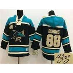 San Jose Sharks #88 Brent Burns Black Stitched Signature Edition Hoodie