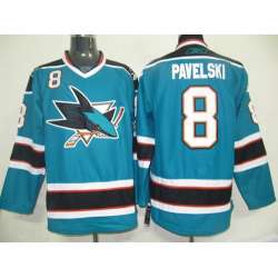 San Jose Sharks #8 Pavelski Blue Jerseys