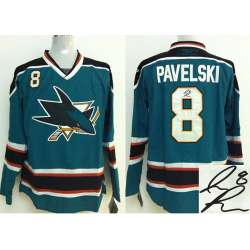 San Jose Sharks #8 Pavelski Blue Signature Edition Jerseys