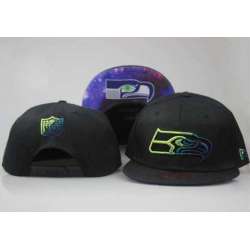 Seahawks Team Logo Black Starry Sky Adjustable Hat LT