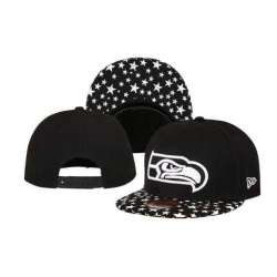 Seahawks Team Logo Black With The Star Adjustable Hat LT