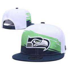 Seahawks Team Logo White Navy Adjustable Hat GS