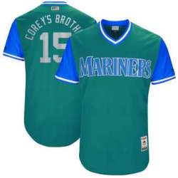 Seattle Mariners #15 Kyle Seager Corey\'s Brother Majestic Aqua 2017 Players Weekend Jersey JiaSu