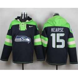 Seattle Seahawks #15 Jermaine Kearse Steel Blue Player Stitched Pullover NFL Hoodie