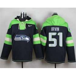 Seattle Seahawks #51 Bruce Irvin Steel Blue Player Stitched Pullover NFL Hoodie