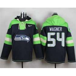 Seattle Seahawks #54 Bobby Wagner Steel Blue Player Stitched Pullover NFL Hoodie