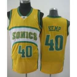 Seattle Supersonics #40 Shawn Kemp 1994-95 Yellow Swingman Jerseys