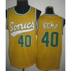Seattle Supersonics #40 Shawn Kemp 2003-04 Yellow Swingman Jerseys