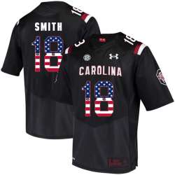 South Carolina Gamecocks 18 OrTre Smith Black USA Flag College Football Jersey Dyin