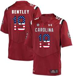 South Carolina Gamecocks 19 Jake Bentley Red USA Flag College Football Jersey Dyin