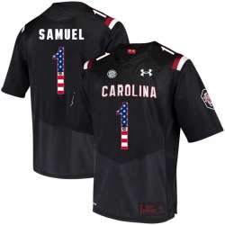 South Carolina Gamecocks 1 Deebo Samuel Black USA Flag College Football Jersey Dyin
