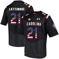 South Carolina Gamecocks 21 Marcus Lattimore Black USA Flag College Football Jersey Dyin