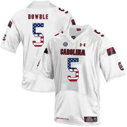 South Carolina Gamecocks 5 Rico Dowdle White USA Flag College Football Jersey Dyin