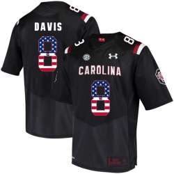 South Carolina Gamecocks 8 Randrecous Davis Black USA Flag College Football Jersey Dyin
