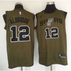 Spurs 12 LaMarcus Aldridge Olive Nike Swingman Stitched NBA Jersey