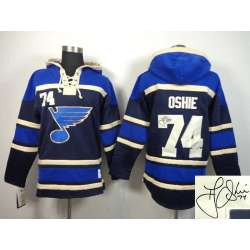 St. Louis Blues #74 Oshie Navy Blue Stitched Signature Edition Hoodie