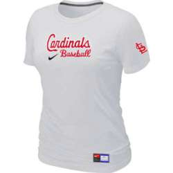 St. Louis Cardinals Nike Women's White Short Sleeve Practice T-Shirt