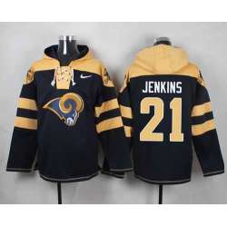 St. Louis Rams #21 Janoris Jenkins Navy Blue Player Stitched Pullover NFL Hoodie