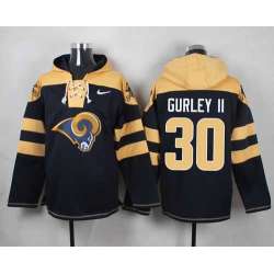 St. Louis Rams #30 Todd Gurley II Navy Blue Player Stitched Pullover NFL Hoodie