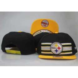 Steelers Fresh Logo Black Yellow Adjustable Hat LT