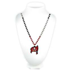 Tampa Bay Buccaneers Mardi Gras Beads with Medallion