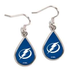 Tampa Bay Lightning Earrings Tear Drop Style - Special Order