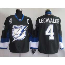 Tampa Bay Lightning #4 Vincent Lecavalier black Premier PA Jerseys