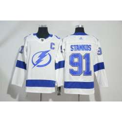 Tampa Bay Lightning #91 Steven Stamkos White Adidas Stitched Jersey