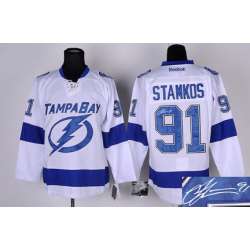 Tampa Bay Lightning #91 Steven Stamkos White Signature Edition Jerseys