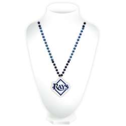 Tampa Bay Rays Beads with Medallion Mardi Gras Style