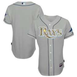 Tampa Bay Rays Blank Gray Camo Cool Base Stitched Baseball Jersey Jiasu