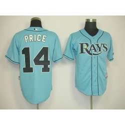 Tampa Bay Rays #14 David Price Authentic Cool Base Blue Jerseys