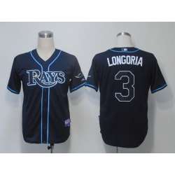 Tampa Bay Rays #3 Longoria Dark Blue Cool Base Jerseys