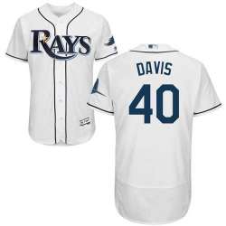 Tampa Bay Rays #40 Wade Davis White Flexbase Stitched Jersey DingZhi