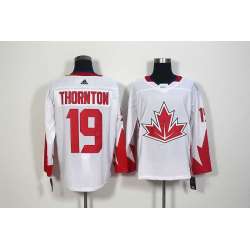 Team Canada #19 Joe Thornton White 2016 World Cup of Hockey Olympics Game Men's Stitched NHL Jersey