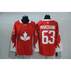 Team Canada #63 Brad Marchand 2016 World Cup of Hockey Olympics Game Red Men\'s Stitched NHL Jersey