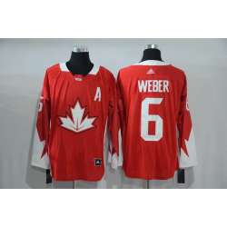 Team Canada #6 Shea Weber 2016 World Cup of Hockey Olympics Game Red Men's Stitched NHL Jersey