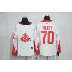 Team Canada #70 Braden Holtby 2016 World Cup of Hockey Olympics Game White Men\'s Stitched NHL Jersey