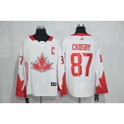 Team Canada #87 Sidney Crosby 2016 World Cup of Hockey Olympics Game White Men\'s Stitched NHL Jersey
