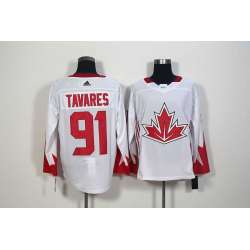 Team Canada #91 Tavares White 2016 World Cup of Hockey Olympics Game Men's Stitched NHL Jersey