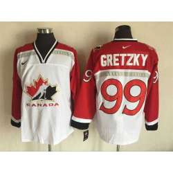 Team Canada #99 Wayne Gretzky White-Red Nike Throwback Stitched NHL Jersey